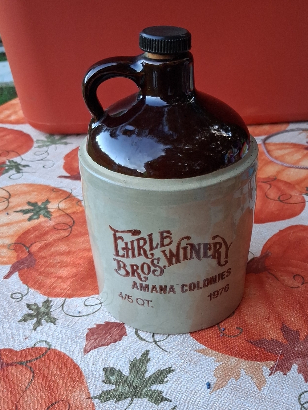 Brown and Cream Stoneware Jug